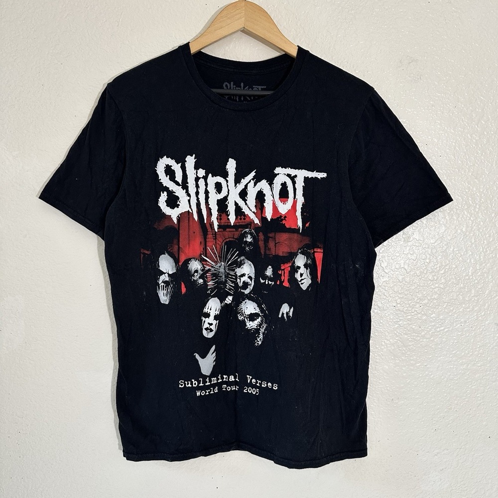 Slipknot Subliminal Verses World Tour 2005 Band T-Shirt Black Mens Size M